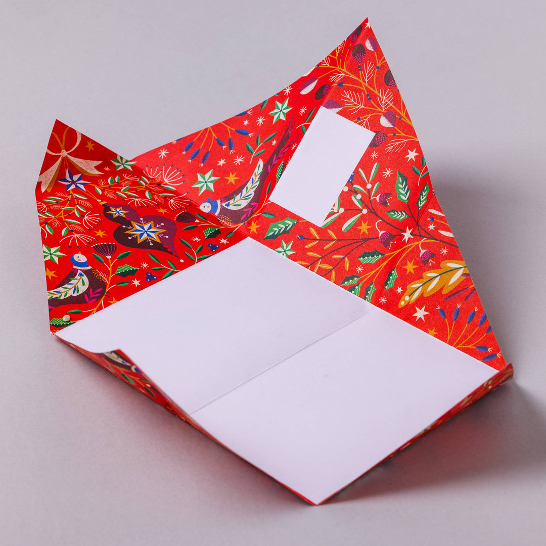 Pigeon Cards Festive Pigeon, Holiday Stationery Letter Set – Pack of 6