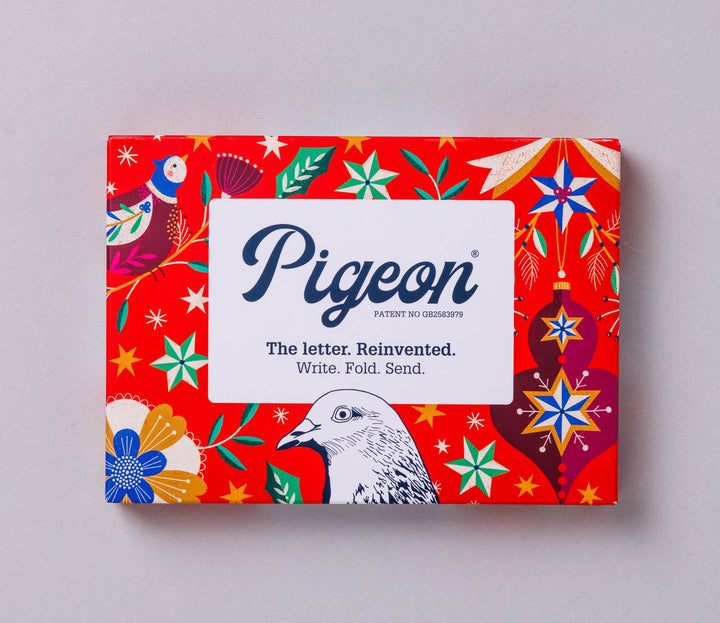 Pigeon Cards Festive Pigeon, Holiday Stationery Letter Set – Pack of 6
