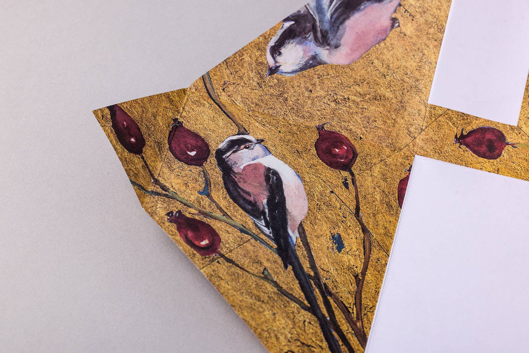 Pigeon Cards Golden Flight Pigeon, Folding Letter Set – Pack of 6 Letters