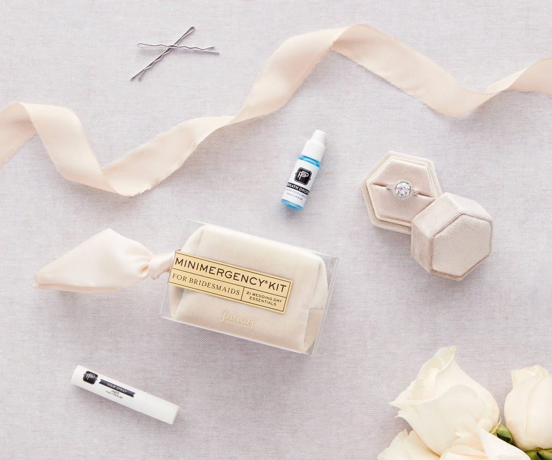 Pinch Provisions Activity Kit Velvet Minimergency Kits for Bridesmaids: Ivory