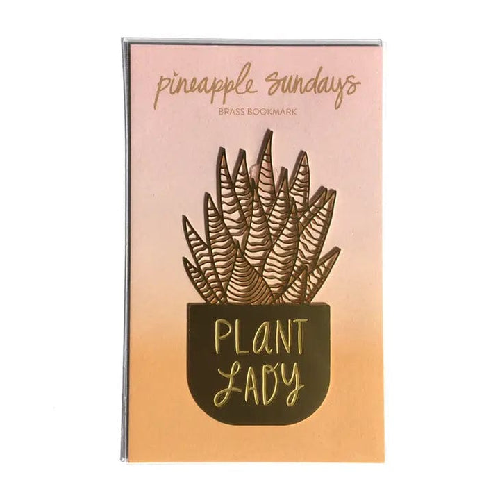 Pineapple Sundays Design Studio Bookmark Plant Lady Brass Bookmark