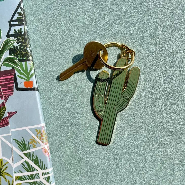 Pineapple Sundays Design Studio Keychain Keep Thriving Saguaro Cactus Keychain
