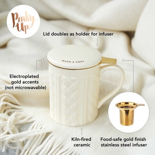 Pinky Up Mug Annette Knit Ceramic Tea Mug & Infuser