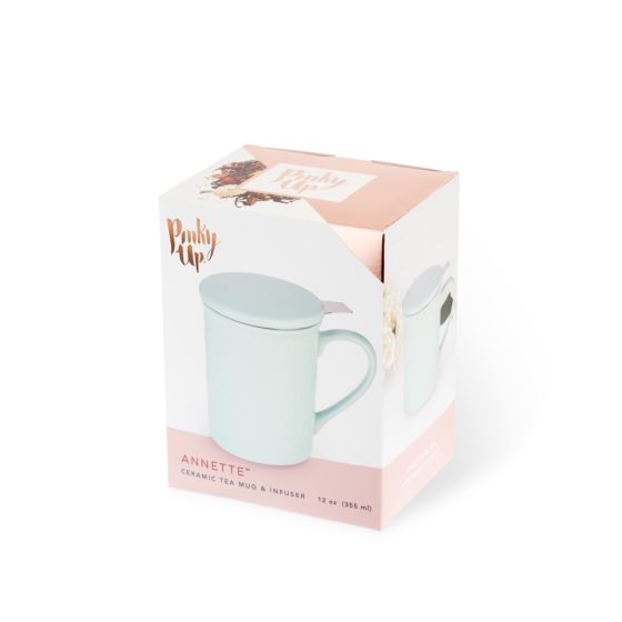 Pinky Up Mug Annette Souk Mint Ceramic Tea Mug & Infuser