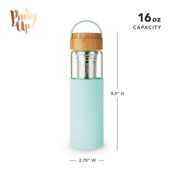 Pinky Up Mug Dana Glass Travel Mug in Turquoise