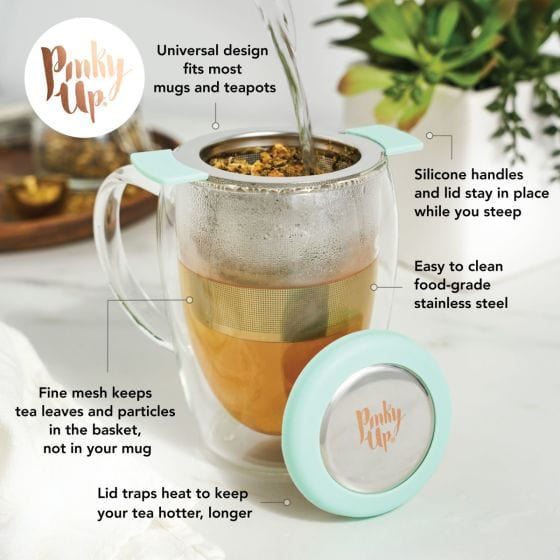 Pinky Up Tea & Infusions Erin Turquoise Universal Tea Infuser in Turquoise