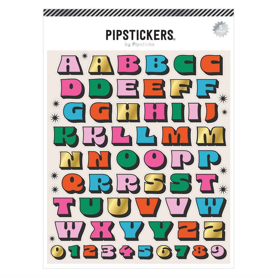 Pipsticks Cards Color Me Retro Big Alphabet (5ct)