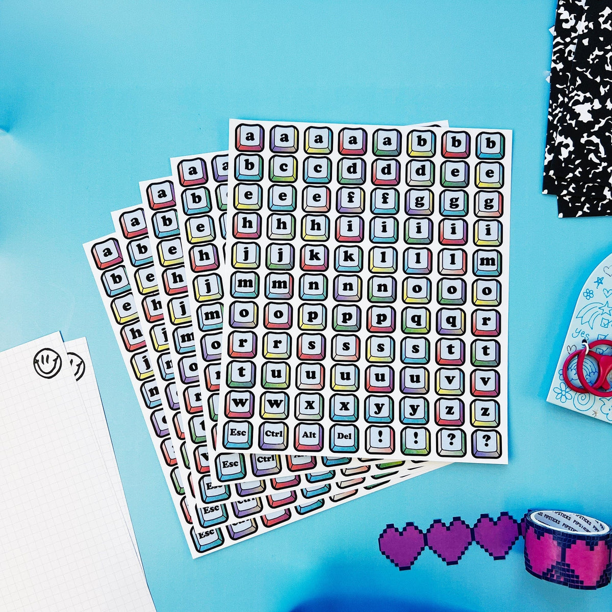 Pipsticks Cards Ctrl + Cute Big Alpha | Pipsticks