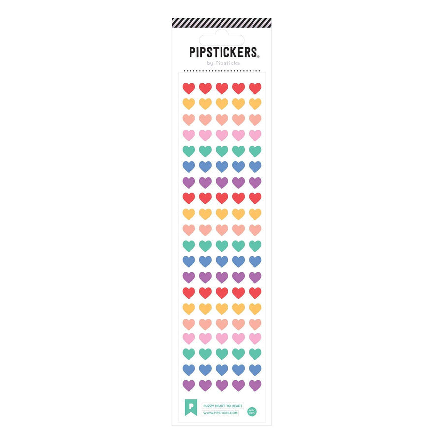 Pipsticks Stickers Fuzzy Heart to Heart PipStickers Sheet