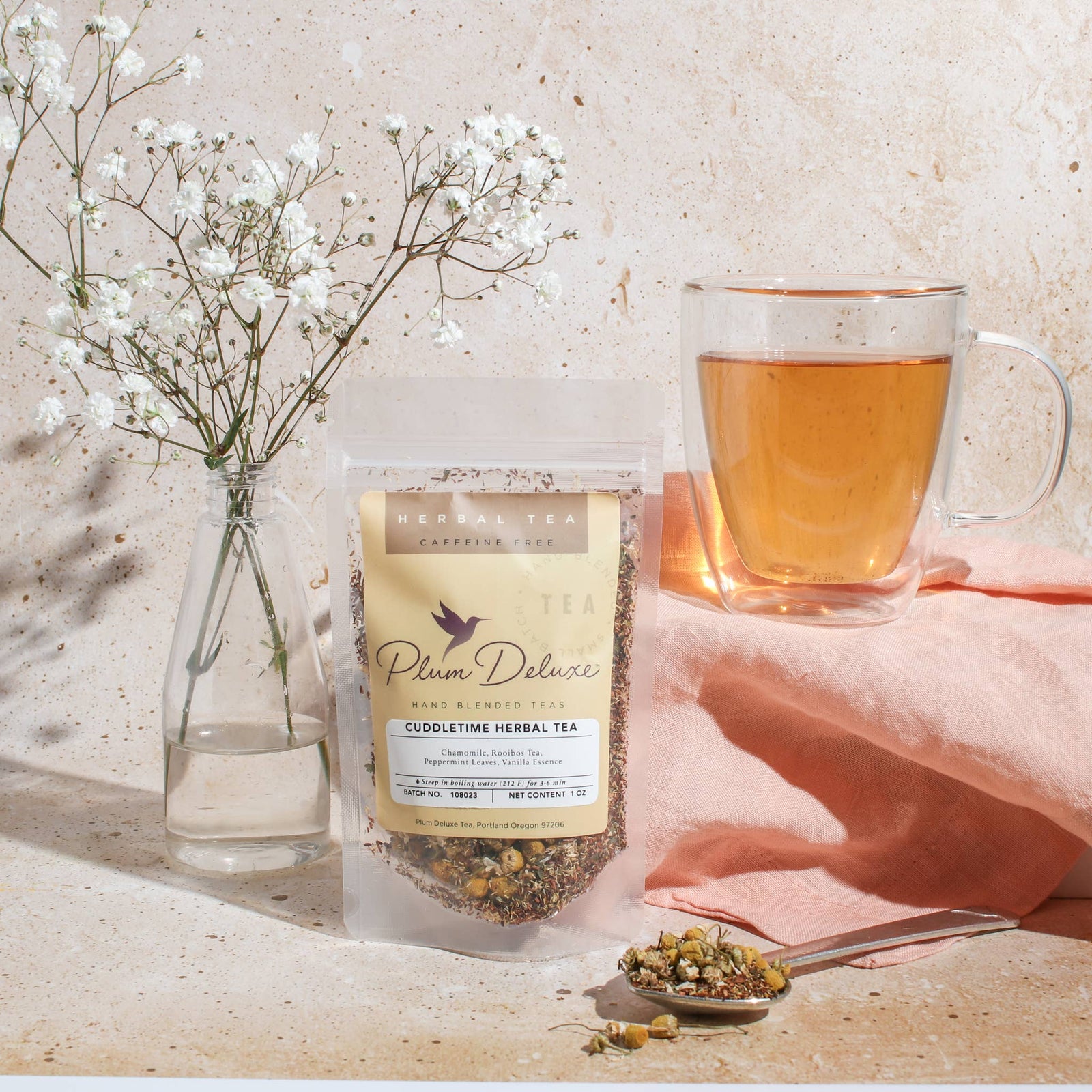 Plum Deluxe Tea Gifts Cuddletime Chamomile Herbal Tea Loose Leaf