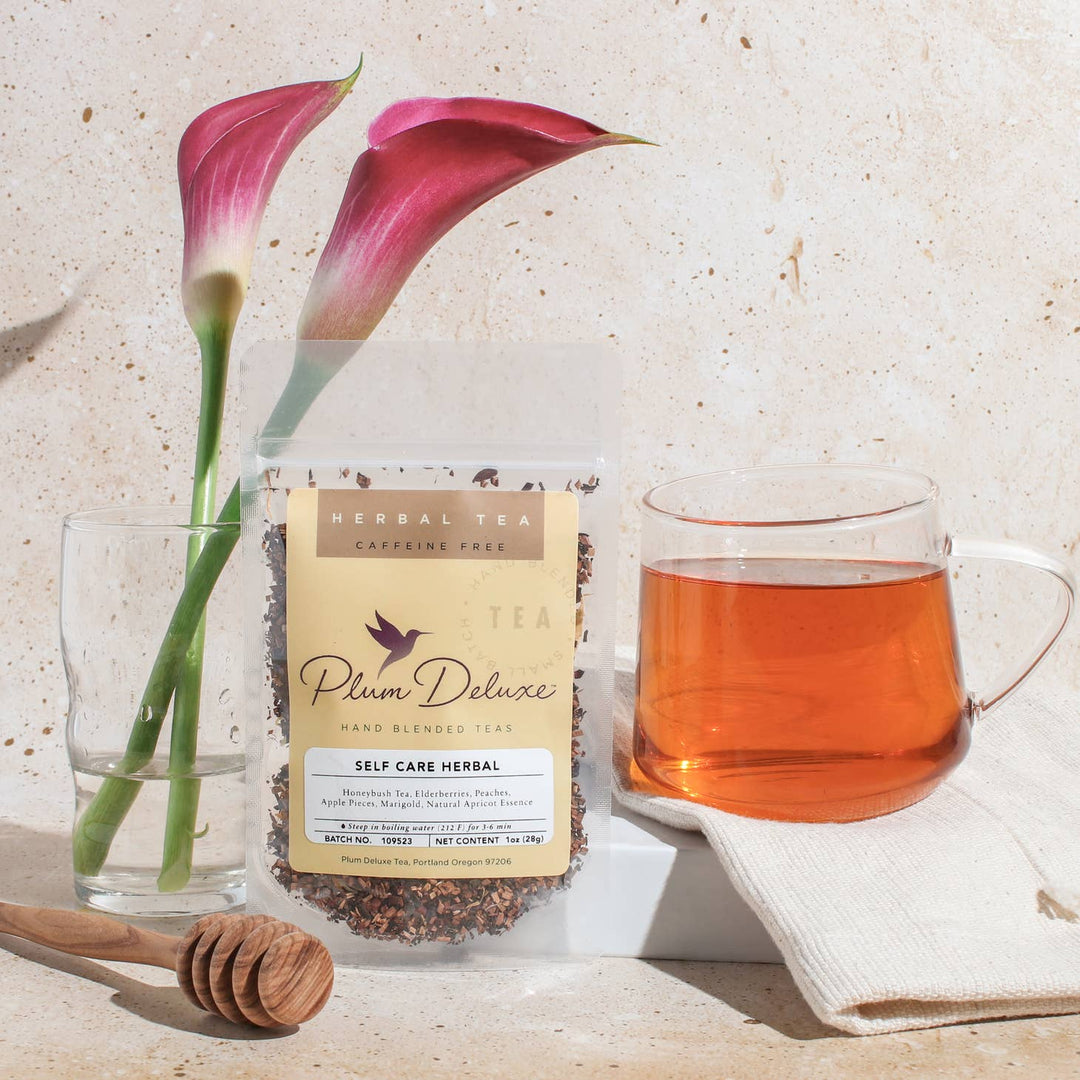 Plum Deluxe Tea Self Care Apricot Elderberry Herbal Tea
