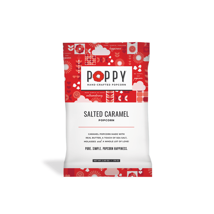 Poppy Hand-Crafted Popcorn Treats Salted Caramel Snack Bag