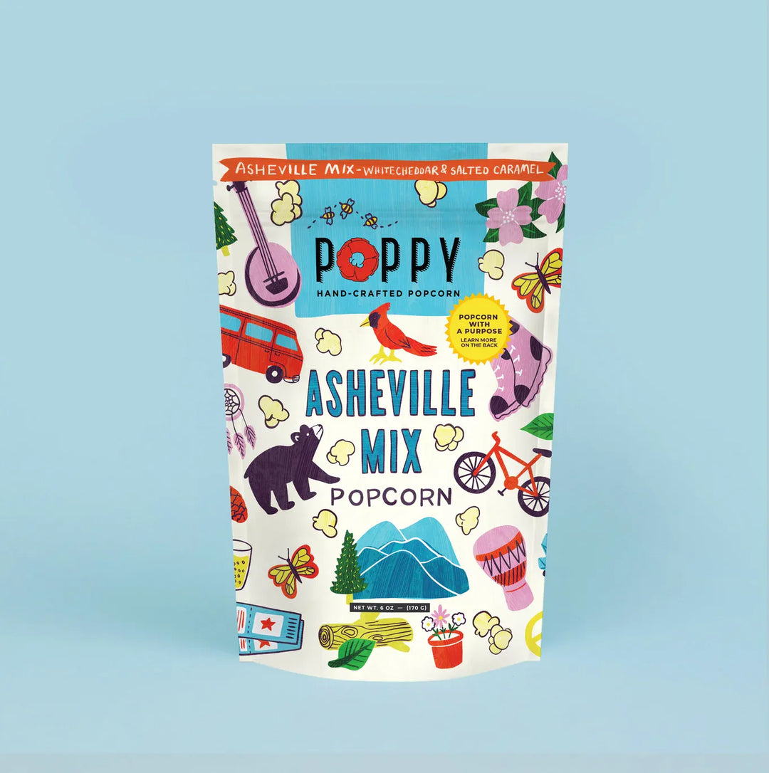 Poppy Handcrafted Popcorn Home Asheville Mix Artist Bag Popcorn