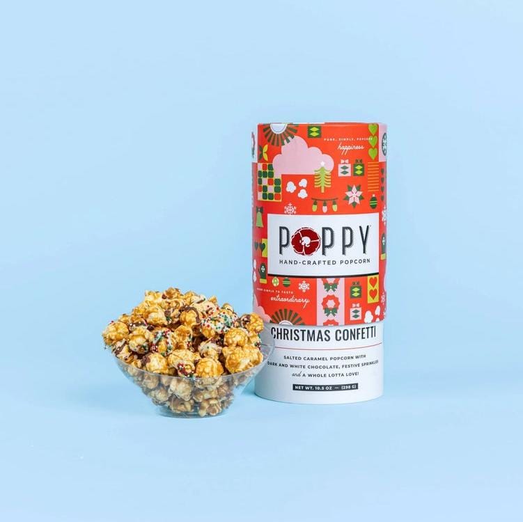 Poppy Handcrafted Popcorn Sweets Christmas Confetti Holiday Cylinder