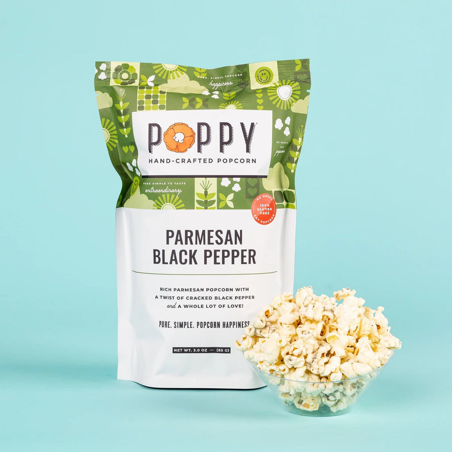 Poppy Handcrafted Popcorn Sweets Parmesan & Black Pepper Market Bag