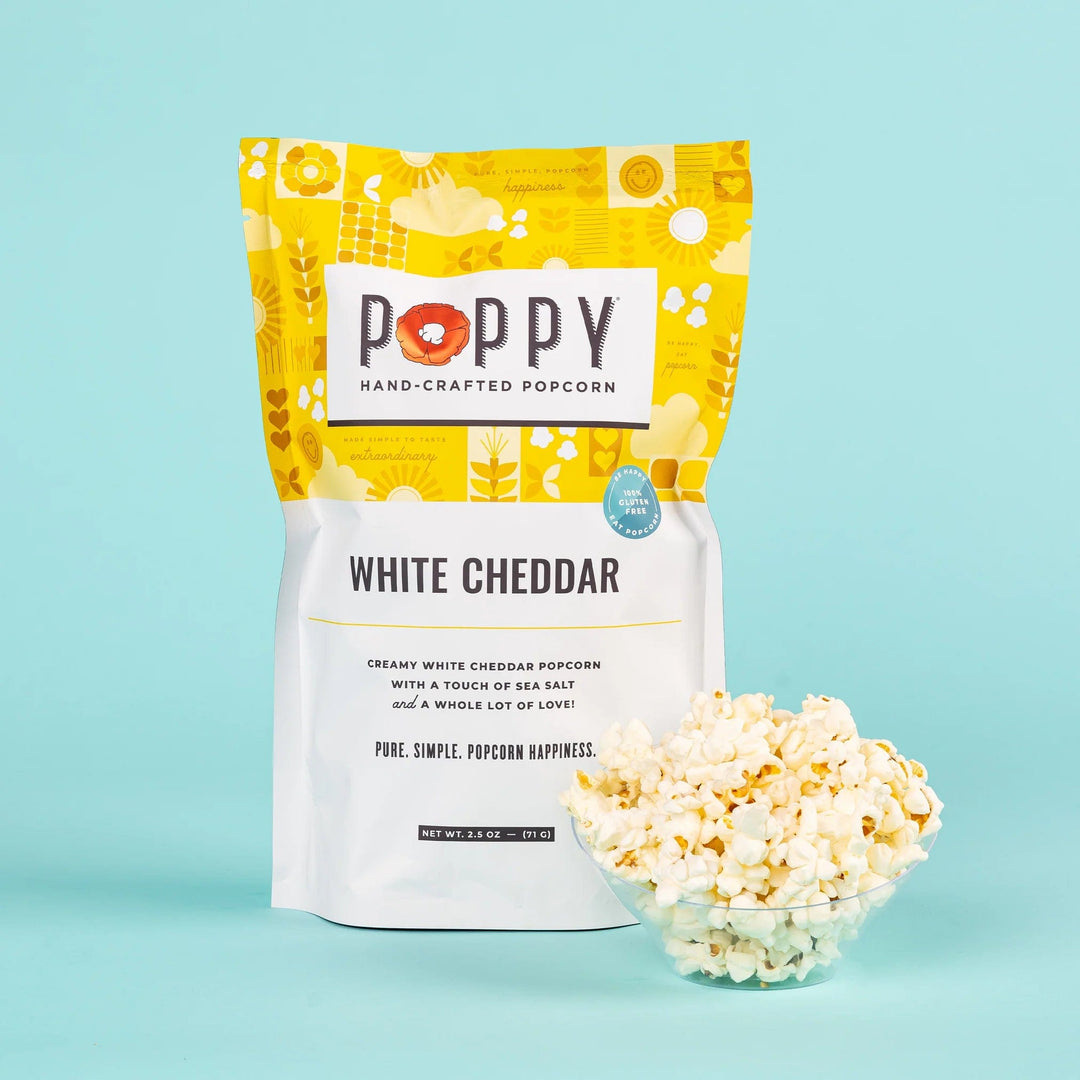 Poppy Handcrafted Popcorn Sweets White Cheddar Market Bag