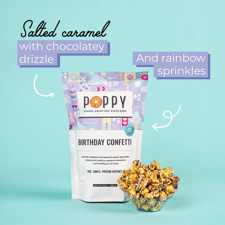 Poppy Handcrafted Popcorn Treats Birthday Confetti Market Bag