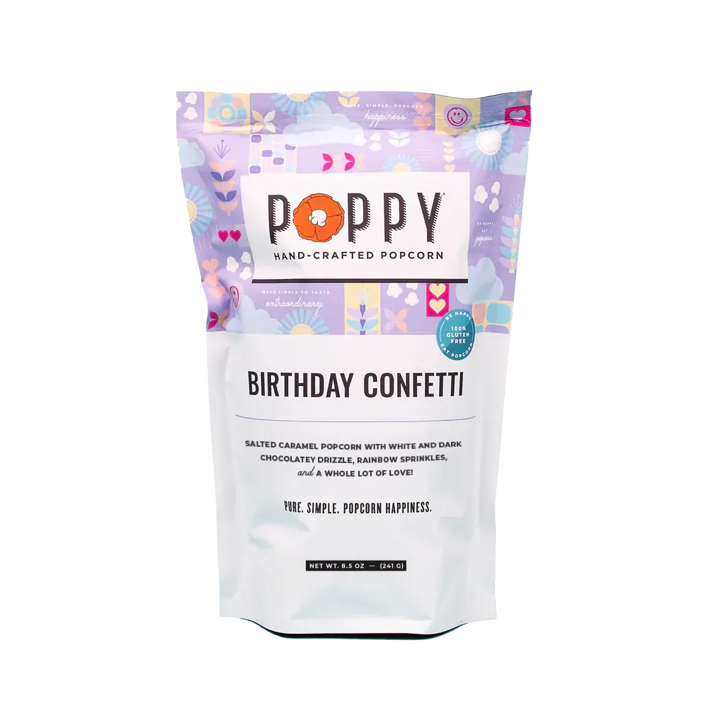 Poppy Handcrafted Popcorn Treats Birthday Confetti Market Bag