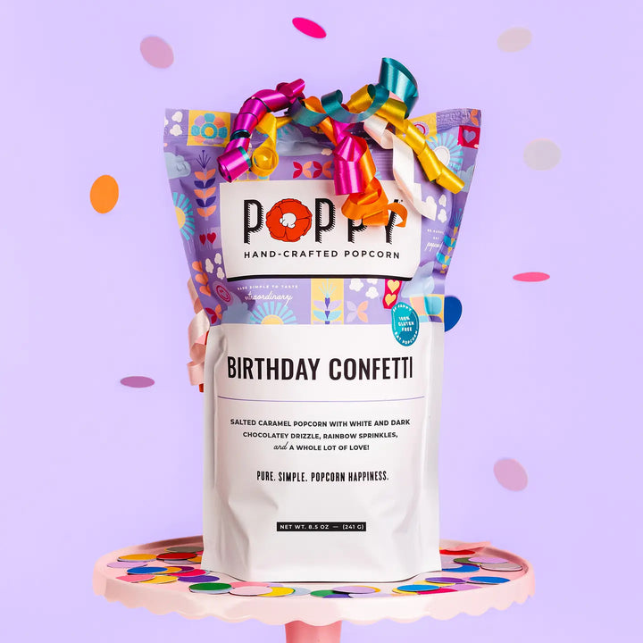 Poppy Handcrafted Popcorn Treats Birthday Confetti Market Bag