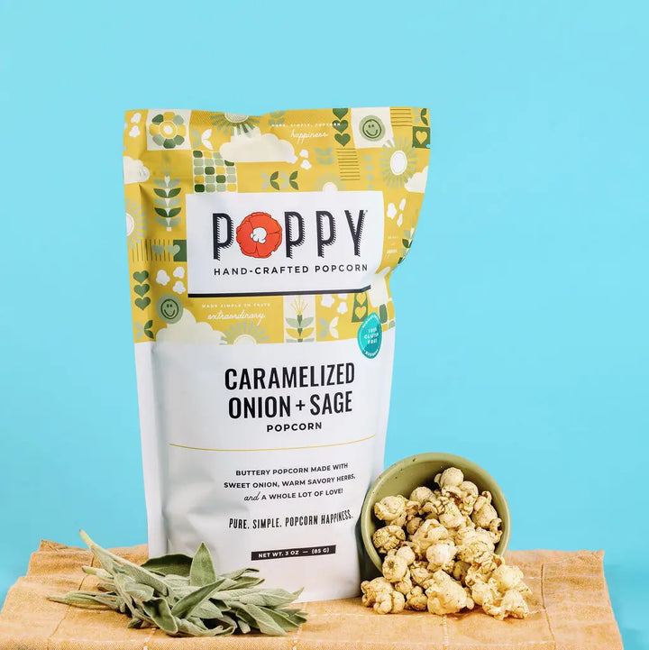 Poppy Handcrafted Popcorn Treats Caramelized Onion + Sage Popcorn