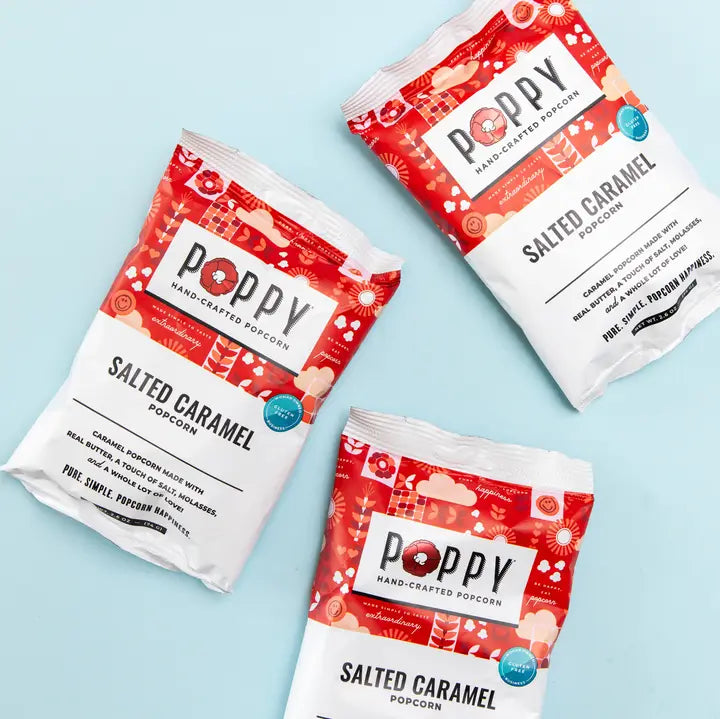 Poppy Handcrafted Popcorn Treats Salted Caramel Snack Bag