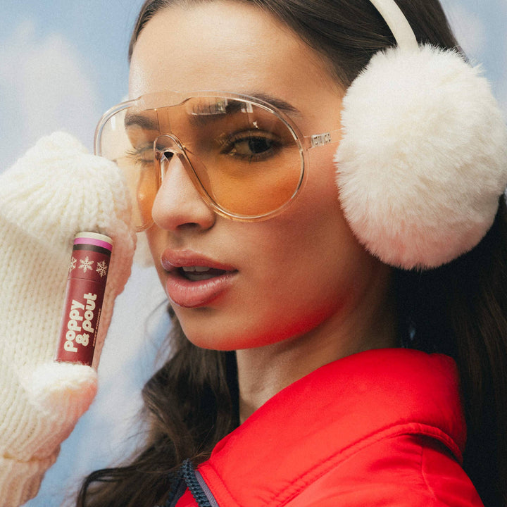 Poppy &amp; Pout Gifts Lip Balm, Retro Ski, Berry Bonfire, Limited Edition