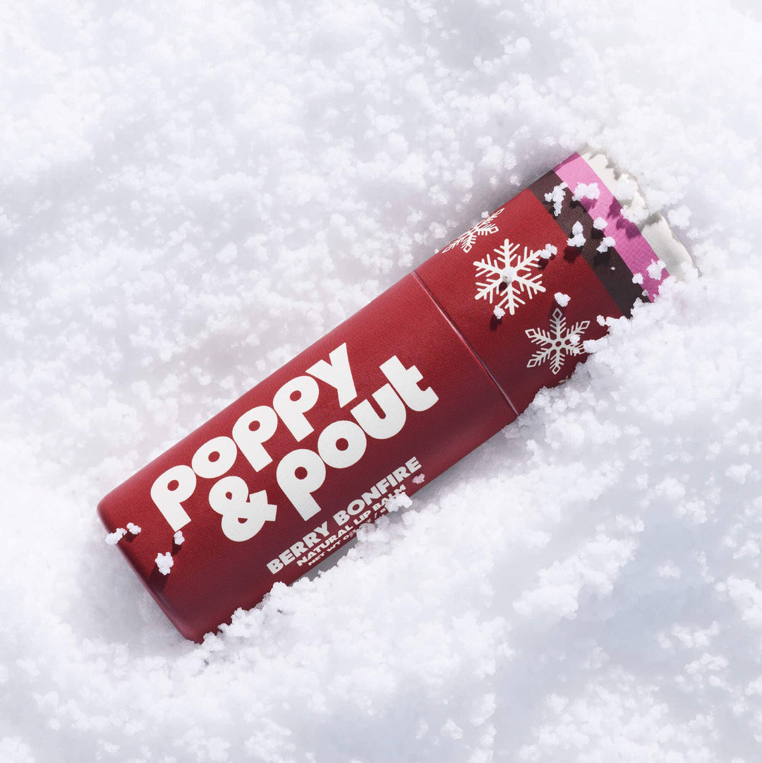 Poppy &amp; Pout Gifts Lip Balm, Retro Ski, Berry Bonfire, Limited Edition