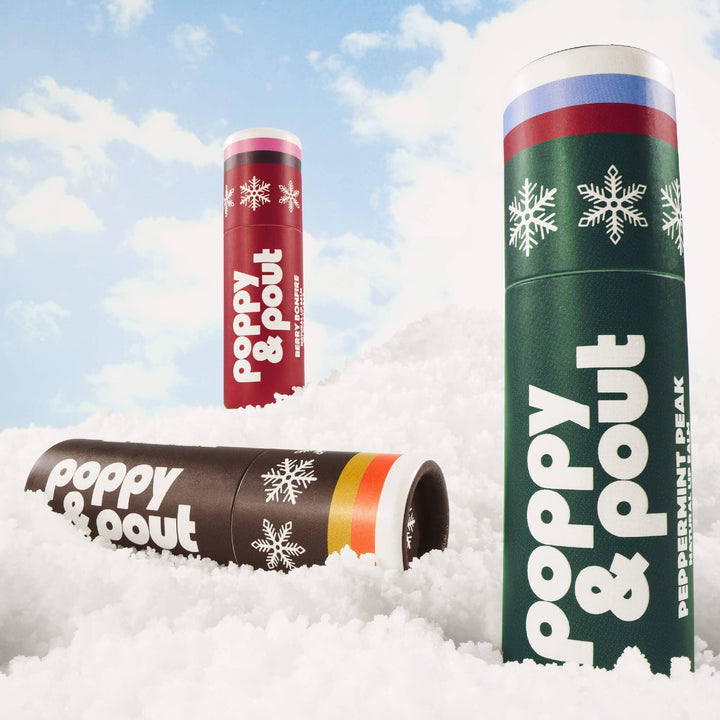 Poppy &amp; Pout Gifts Lip Balm, Retro Ski, Berry Bonfire, Limited Edition