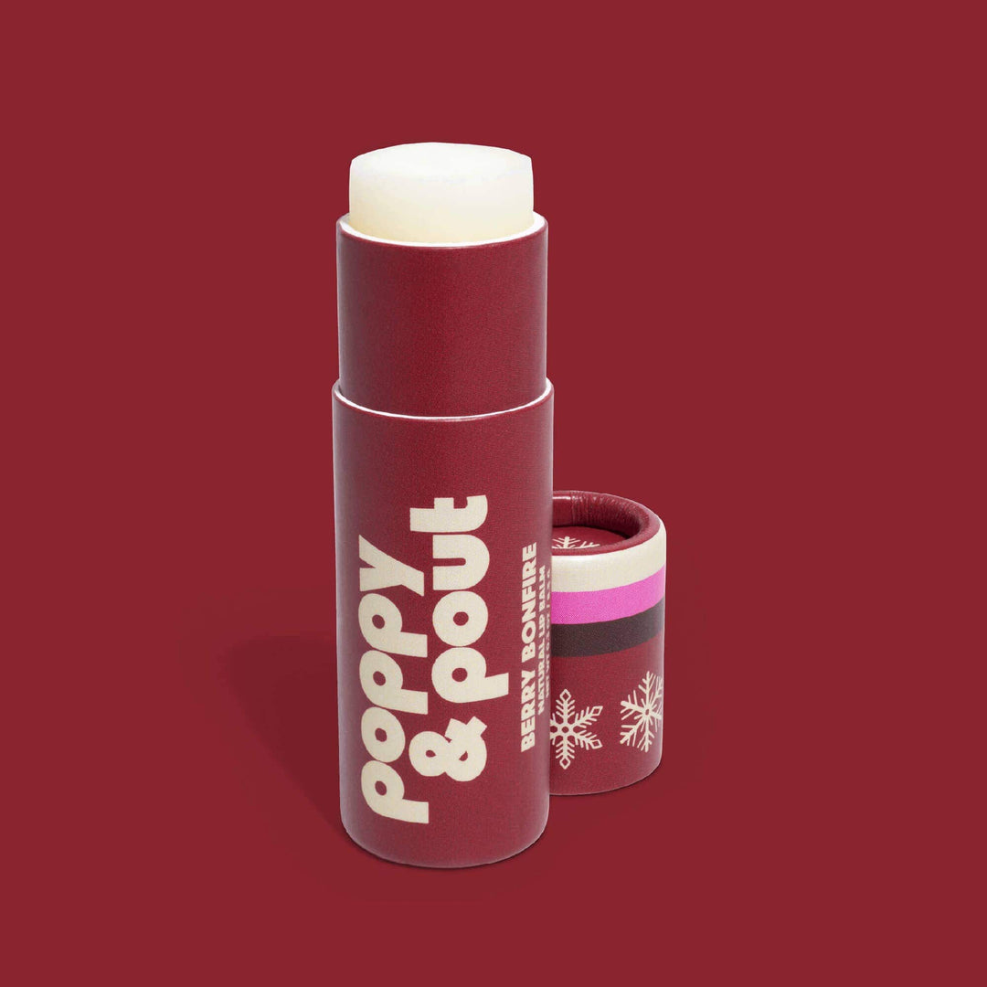 Poppy &amp; Pout Gifts Lip Balm, Retro Ski, Berry Bonfire, Limited Edition