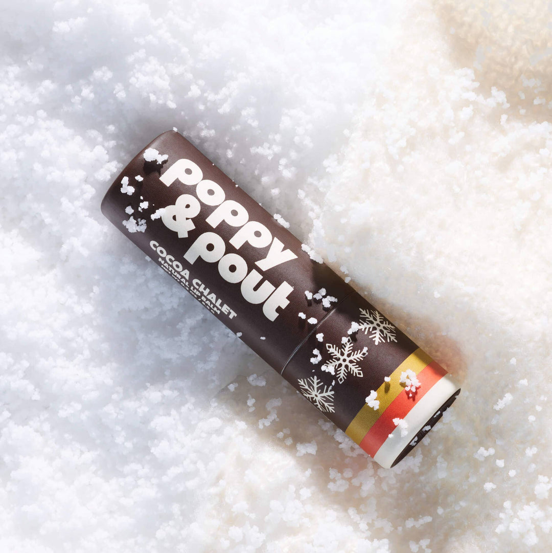 Poppy &amp; Pout Gifts Lip Balm, Retro Ski, Cocoa Chalet, Limited Edition