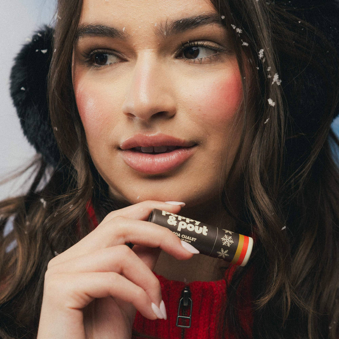 Poppy &amp; Pout Gifts Lip Balm, Retro Ski, Cocoa Chalet, Limited Edition