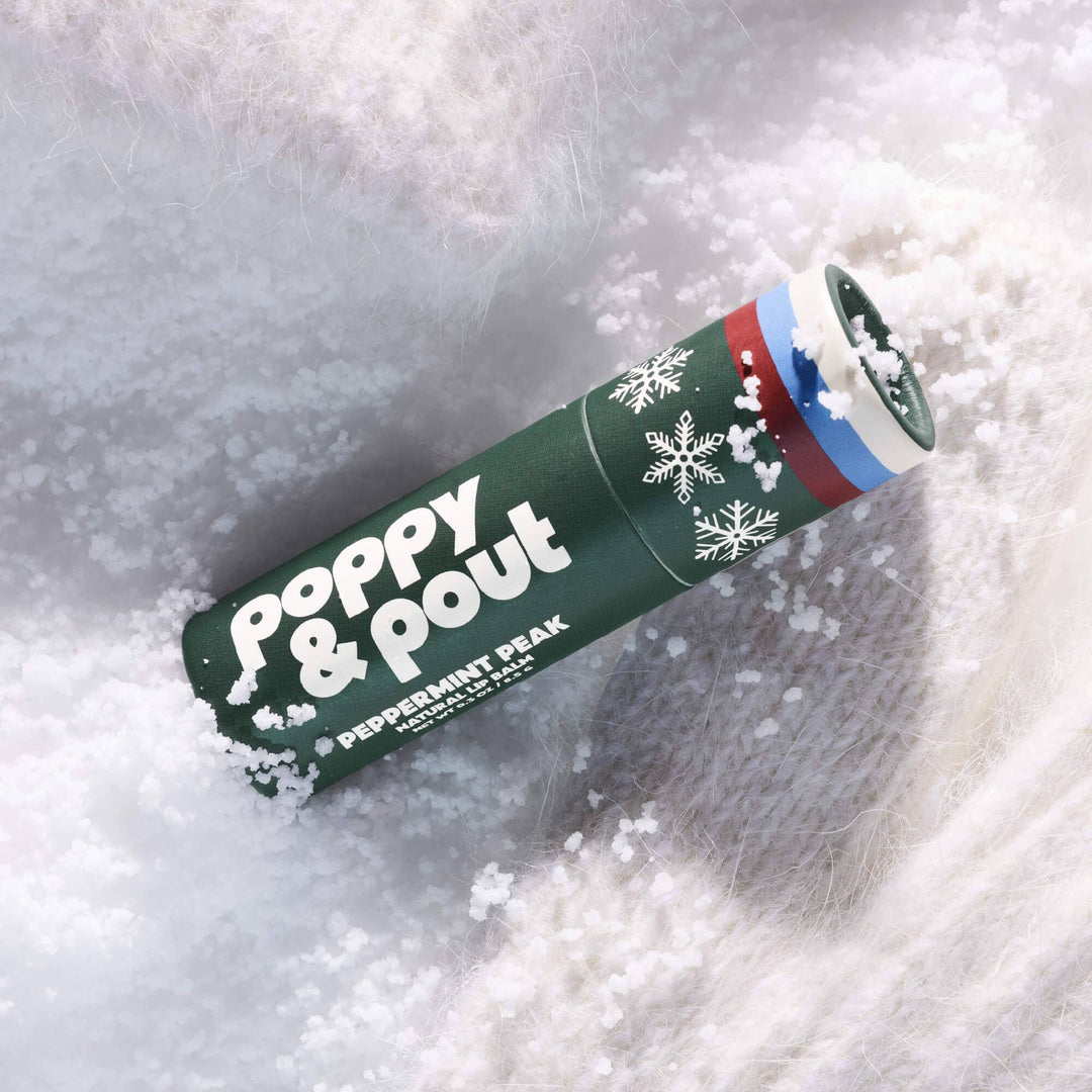 Poppy &amp; Pout Gifts Lip Balm, Retro Ski, Peppermint Peak, Limited Edition