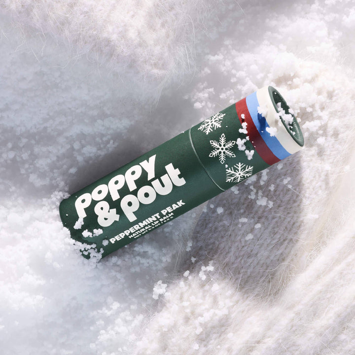 Poppy &amp; Pout Gifts Lip Balm, Retro Ski, Peppermint Peak, Limited Edition