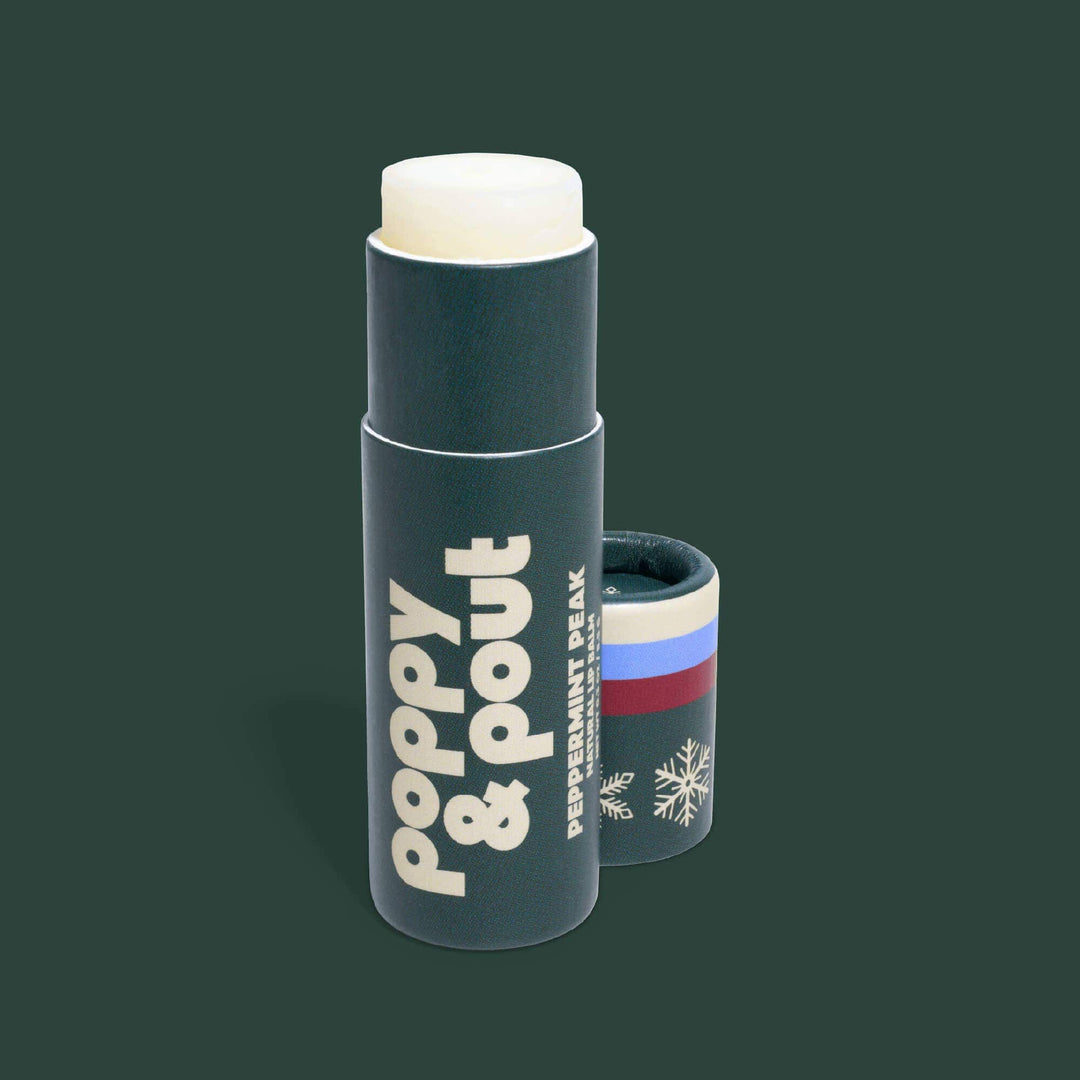 Poppy &amp; Pout Gifts Lip Balm, Retro Ski, Peppermint Peak, Limited Edition