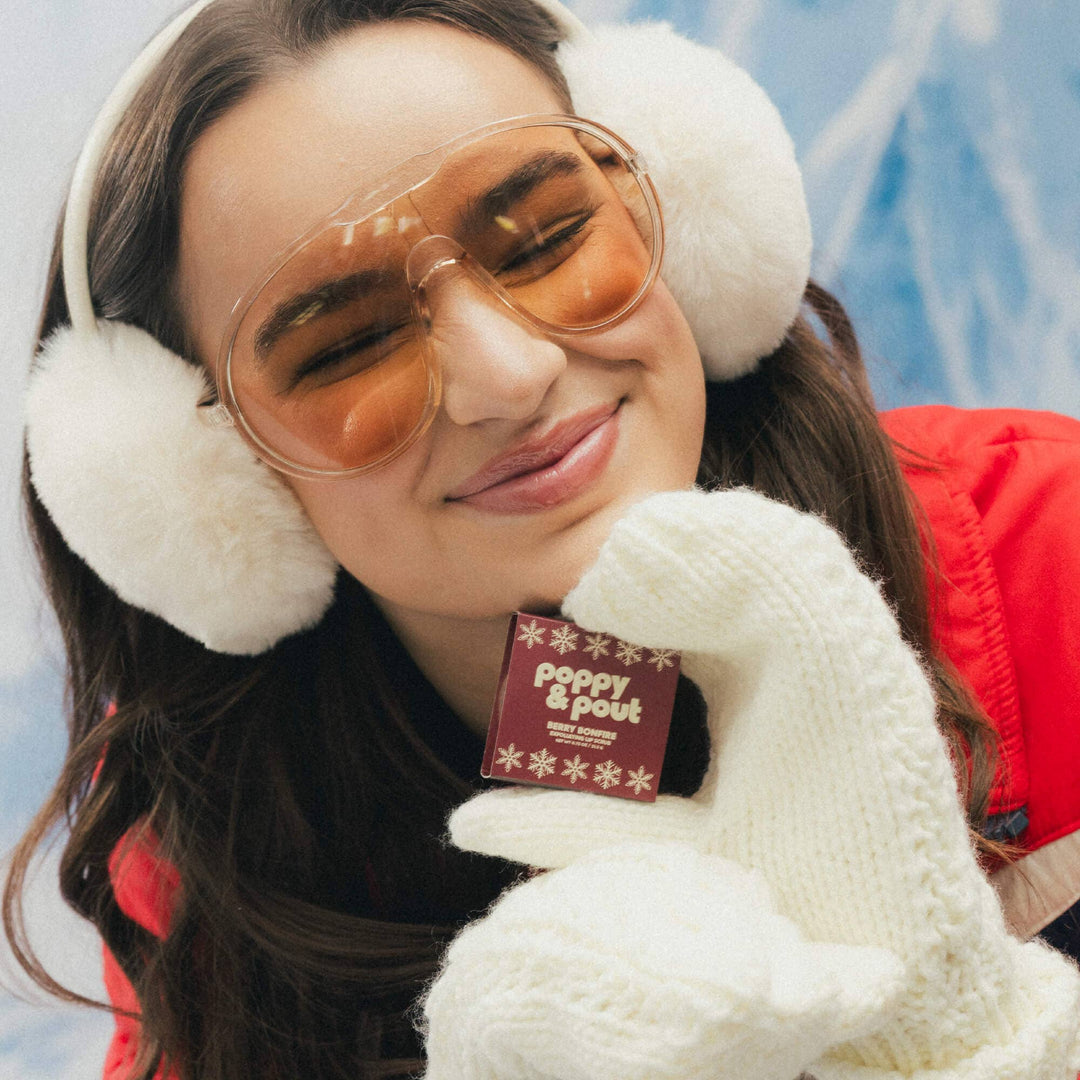 Poppy &amp; Pout Gifts Lip Scrub, Retro Ski, Berry Bonfire, Limited Edition
