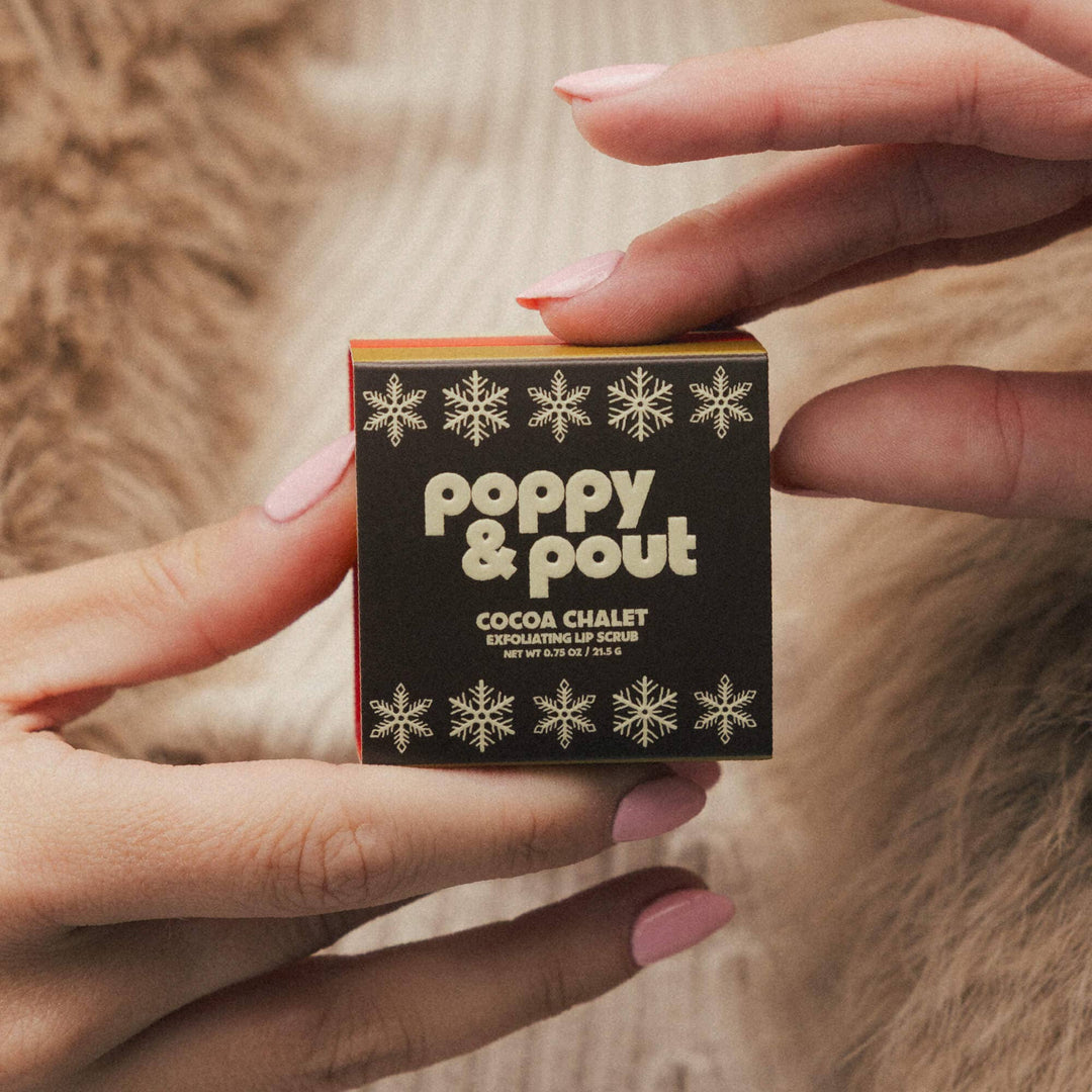 Poppy &amp; Pout Gifts Lip Scrub, Retro Ski, Cocoa Chalet, Limited Edition