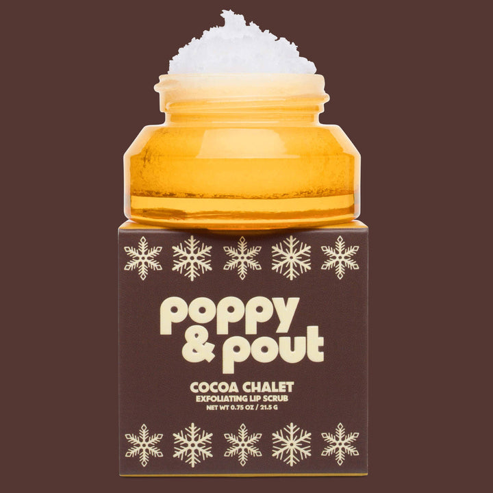Poppy &amp; Pout Gifts Lip Scrub, Retro Ski, Cocoa Chalet, Limited Edition