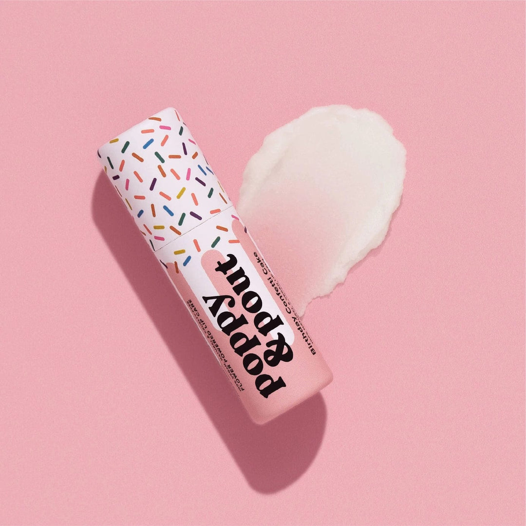 Poppy & Pout Lip Balms Birthday Confetti Cake Vegan Lip Balm