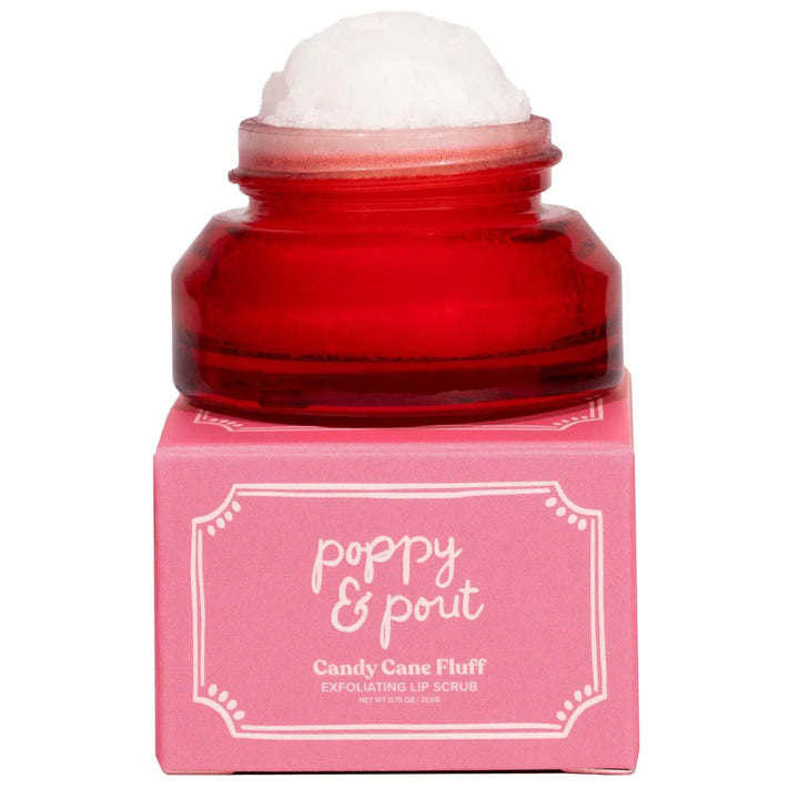 Poppy & Pout Skin Care Holiday Candy Cane Fluff Lip Scrub