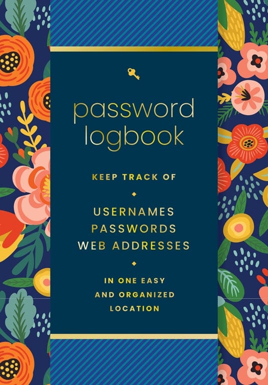 Quarto Paper Password Logbook (Hip Floral)