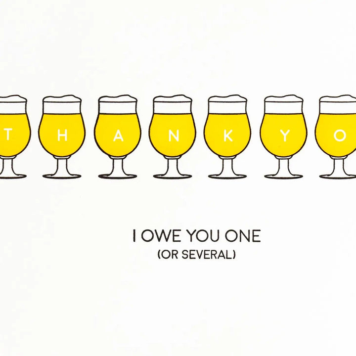 Quick Brown Fox Letterpress Card Beer Thank You Card