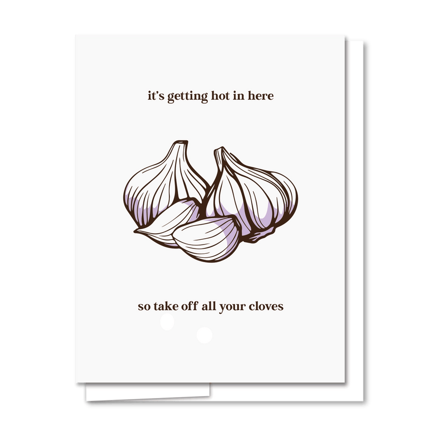 Quick Brown Fox Letterpress Card Garlic Cloves Card