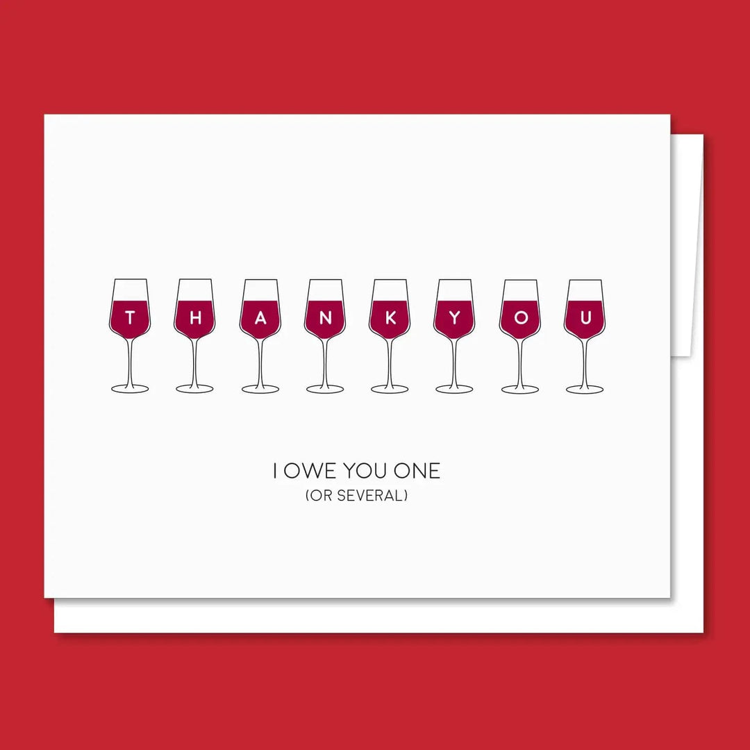 Quick Brown Fox Letterpress Card Wine Thank You Card