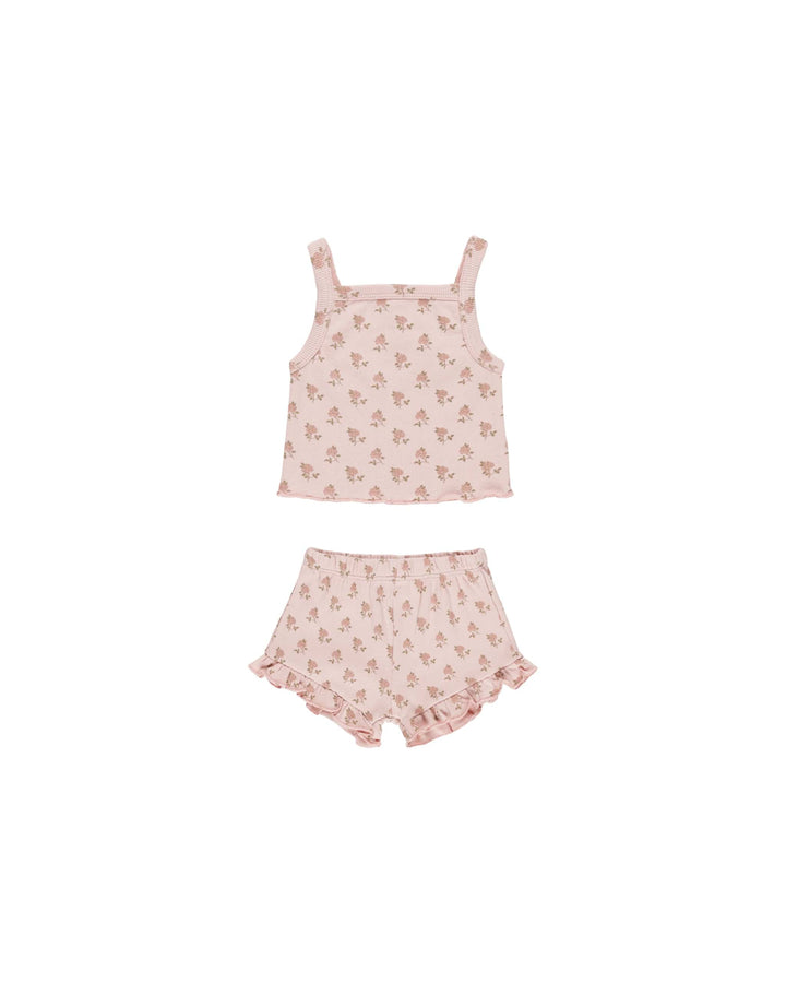 Quincy Mae 2-Piece Clothing Set Evie Tank + Shortie Set - Roses