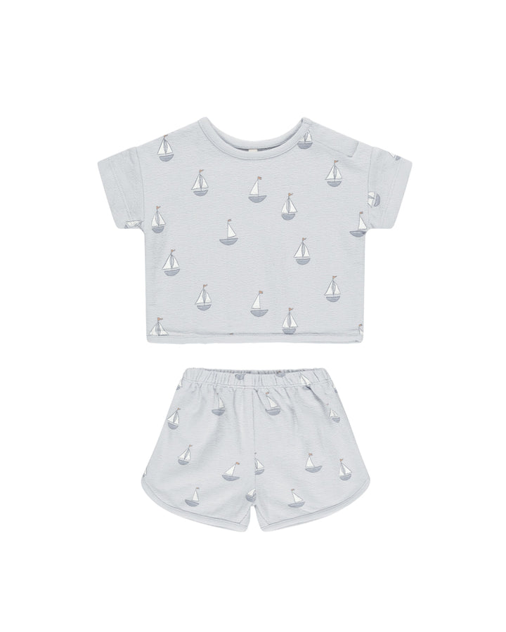 Quincy Mae 2-Piece Clothing Set Spongy Play Set - Sailboats