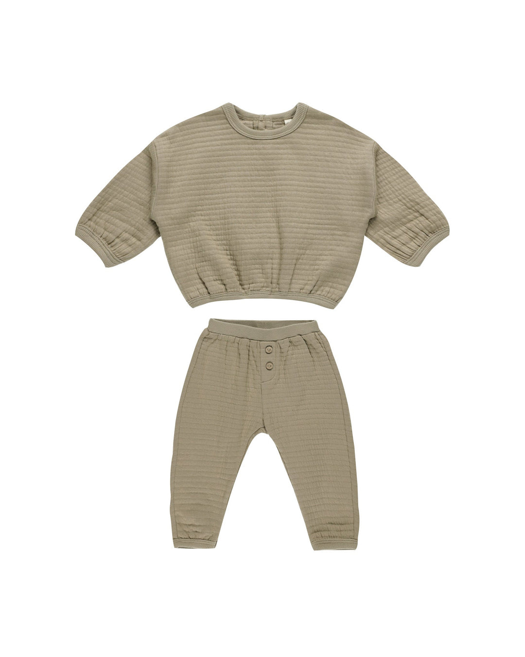 Quincy Mae 2-Piece Clothing Set Textured Sweat Set - Olive