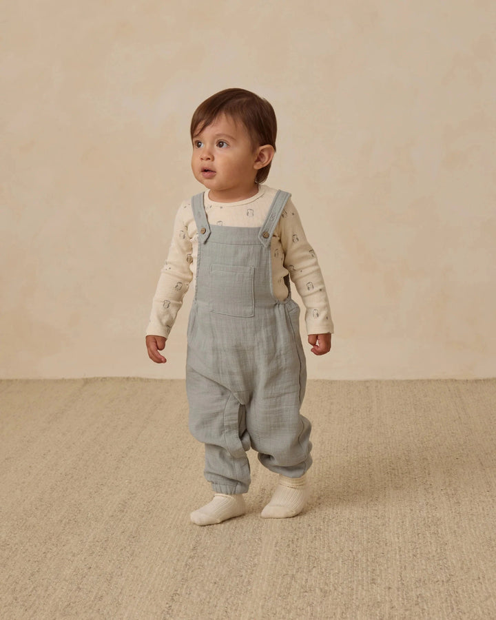 Quincy Mae Baby Baby Overall - Steel Blue
