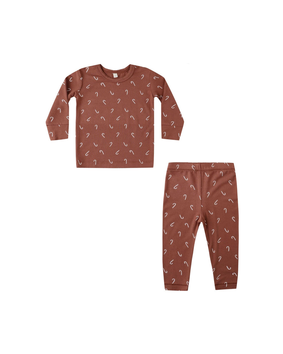 Quincy Mae Baby Bamboo Pajama Set - Candy Canes
