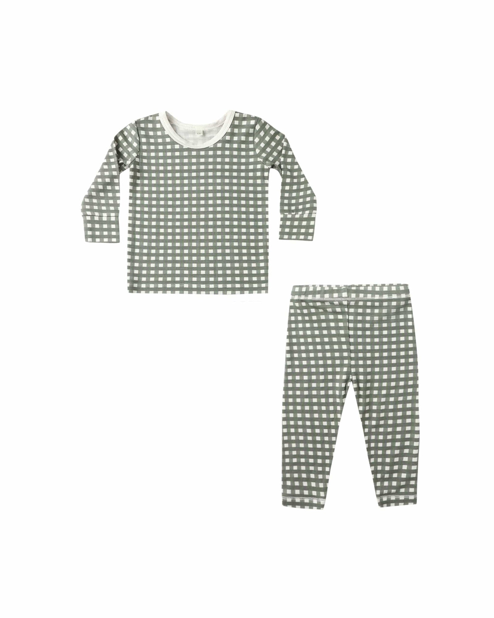 Quincy Mae Baby Bamboo Pajama Set - Forest Check