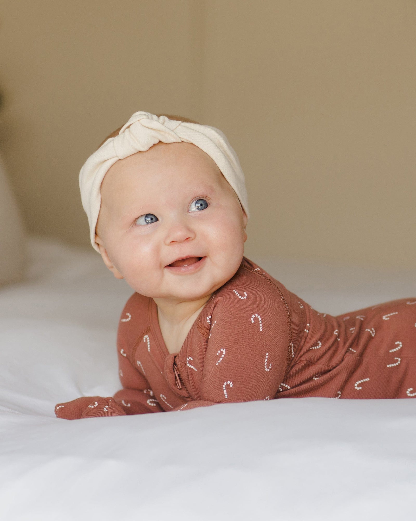 Quincy Mae Baby Bamboo Zip Footie -  Candy Canes